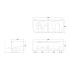 1200mm Matte White 2PAC PVC 2/DW Curved Ribbed Design Wall Hung Cabinet Only