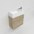 500mm White Oak MDF Bathroom Vanity Single Door Wall Hung Cabinet Only 