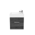 500mm Dark Grey MDF Bathroom Vanity Single Door Wall Hung Cabinet Only 