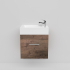500mm Dark Oak MDF Bathroom Vanity Single Door Wall Hung Cabinet Only 
