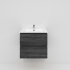 600mm Dark Grey MDF Bathroom Vanity 2 Drawers Wall Hung Cabinet Only 