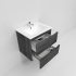 600mm Dark Grey MDF Bathroom Vanity 2 Drawers Wall Hung Cabinet Only 