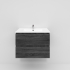 750mm Dark Grey MDF Bathroom Vanity 2 Drawers Wall Hung Cabinet Only 