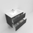 750mm Dark Grey MDF Bathroom Vanity 2 Drawers Wall Hung Cabinet Only 
