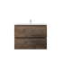 750mm Dark Oak MDF Bathroom Vanity 2 Drawers Wall Hung Cabinet Only 