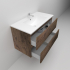 900mm Dark Oak MDF Bathroom Vanity 2 Drawers Wall Hung Cabinet Only 