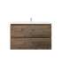 900mm Dark Oak MDF Bathroom Vanity 2 Drawers Wall Hung Cabinet Only 