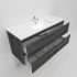 1200mm Dark Grey MDF Bathroom Vanity 2 Drawers Wall Hung Cabinet Only 