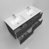 1200mm Dark Grey MDF Bathroom Vanity 4 Drawers Wall Hung Cabinet Only 