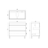 900mm Dark Oak MDF Bathroom Vanity 2 Drawers Free Standing Cabinet Only