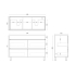 1200mm Dark Oak MDF Bathroom Vanity 4 Drawers Free Standing Cabinet Only