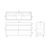 1500mm Dark Oak MDF Bathroom Vanity 4 Drawers Free Standing Cabinet Only