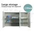 1200mm Pencil Mirror White Oak MDF 3 Doors Shaving Cabinet