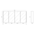 1500mm Pencil Mirror Dark Oak MDF 4 Doors Shaving Cabinet