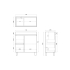 750mm Narrow Dark Oak MDF Bathroom Vanity Left Drawers Free Standing Cabinet Only