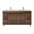 1500mm Dark Oak MDF Bathroom Vanity 4 Side Drawers 2 Middle Doors Free Standing Cabinet Only