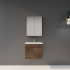 600mm Dark Oak MDF Bathroom Floating Vanity 2 Doors Wall Hung Cabinet Only for Bathroom