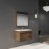 750mm Dark Oak MDF Bathroom Vanity Right Drawers Wall Hung Cabinet Only
