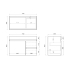 750mm Narrow White Oak MDF Bathroom Vanity Right Drawers Wall Hung Cabinet Only