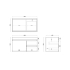 900mm White Oak MDF Bathroom Vanity Right Drawers Wall Hung Cabinet Only