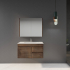 900mm Dark Oak MDF Bathroom Floating Vanity Right Drawers Wall Hung Cabinet Only