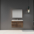 900mm Dark Oak MDF Bathroom Vanity Left Drawers Wall Hung Cabinet Only