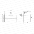 750mm Dark Oak MDF Bathroom Vanity 2 Doors ARC Wall Hung Cabinet Only