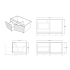 900mm Kiama Prime Oak 1 Left Hand Drawer 1 Right Hand Door Fluted Wall Hung Vanity Cabinet Only