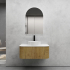 900mm Kiama Prime Oak 1 Drawer Curved Fluted Wall Hung Vanity Cabinet Only