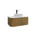 900mm Kiama Prime Oak 1 Drawer Curved Fluted Wall Hung Vanity Cabinet Only