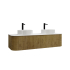 1500mm Kiama Prime Oak 2 Drawers Curved Fluted Wall Hung Vanity Cabinet Only