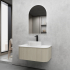 900mm Kiama Coastal Oak 1 Drawer Curved Fluted Wall Hung Vanity Cabinet Only