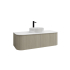 1200mm Kiama Coastal Oak 2 Drawers Curved Fluted Wall Hung Vanity Cabinet Only