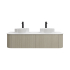 1500mm Kiama Coastal Oak 2 Drawers Curved Fluted Wall Hung Vanity Cabinet Only