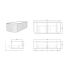 1200mm Kiama  Bottega Oak 2 Drawers Curved Fluted Wall Hung Vanity Cabinet Only