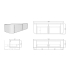 1500mm Bottega Oak 2 Drawers Curved Fluted Wall Hung Vanity Cabinet Only