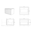 590mm  Kiama  Bottega Oak 1 Drawer Fluted Wall Hung Vanity Cabinet Only