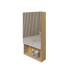 450mm Natural Oak Laminated Particle Board 1 Right Hinged Mirrored Door Mirror Cabinet