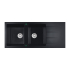 1160*500*210mm Cora Black Granite Sink Double Bowl With Drainer