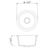 410*205mm Cora Black Round Granite Sink
