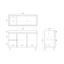 1200mm Dark Oak MDF Bathroom Vanity Left Drawers Free Standing Cabinet Only