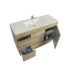 1200mm White Oak Free Standing MDF Bathroom Vanity Left Drawers Cabinet Only