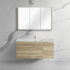 1200mm White Oak MDF Bathroom Vanity Left Drawers Wall Hung Cabinet Only