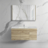 1200mm White Oak MDF Bathroom Vanity Left Drawers Wall Hung Cabinet Only