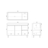 1200mm Dark Oak MDF Bathroom Vanity Right Drawers Free Standing Cabinet Only