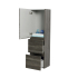 1350mm Dark Grey TT MDF 2 Drawers Single Door Tall Boy