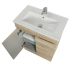 600mm Narrow White Oak MDF Bathroom Vanity 2 Doors Free Standing Cabinet Only