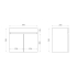 600mm Narrow Dark Oak MDF Bathroom Vanity 2 Doors Wall Hung Cabinet Only