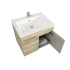 600mm Narrow White Oak MDF Bathroom Vanity 2 Doors Wall Hung Cabinet Only