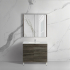 750mm Narrow Dark Grey MDF Bathroom Vanity Left Drawers Free Standing Cabinet Only